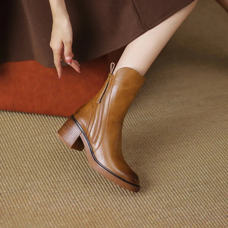Dionne™ | Leather Ankle Boots