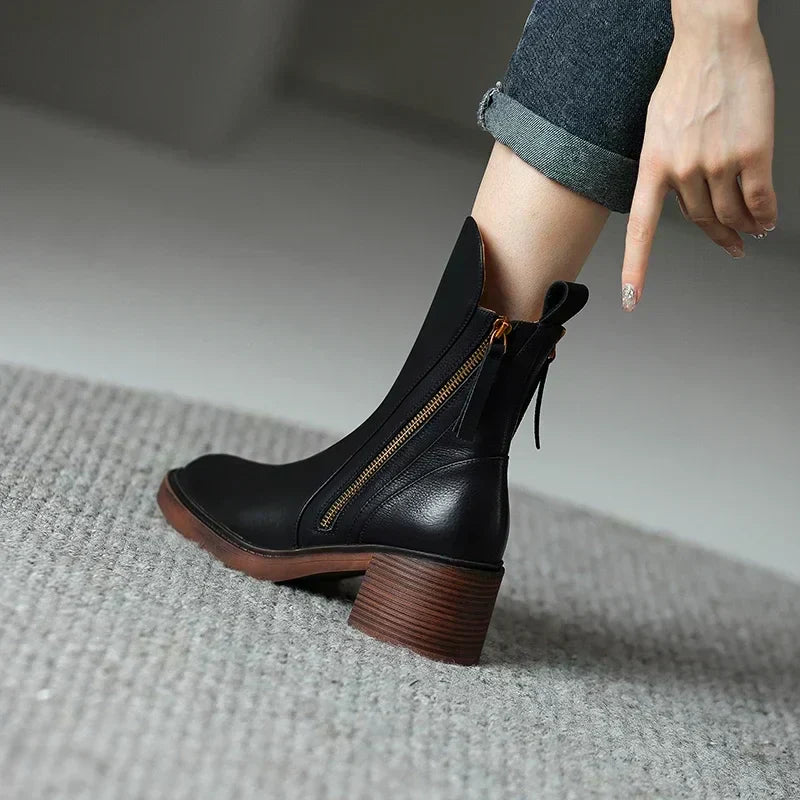 Dionne™ | Leather Ankle Boots
