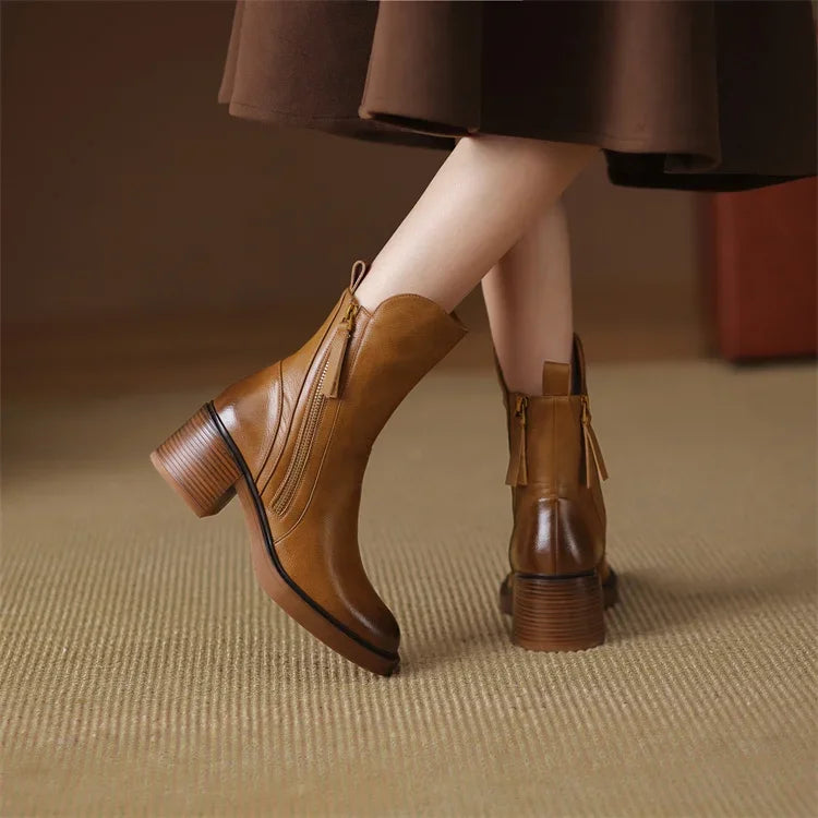 Dionne™ | Leather Ankle Boots
