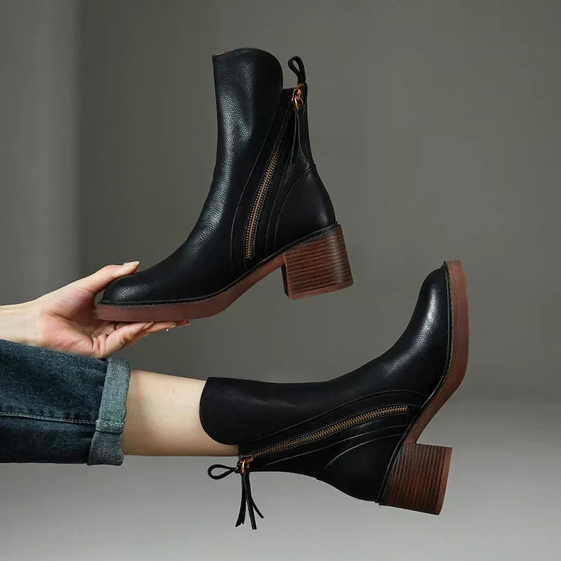 Dionne™ | Leather Ankle Boots