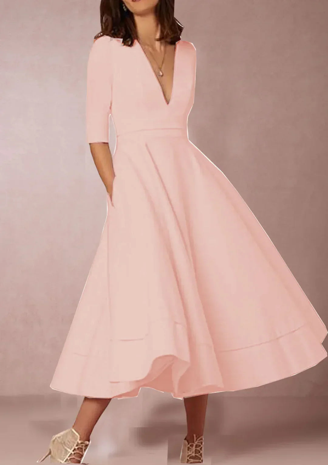 Azmira – Elegant A-Line Midi Dress
