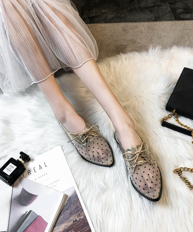 Vivian Buckle Flats Women Apricot-Black