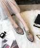 Vivian Buckle Flats Women Apricot-Black