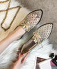 Vivian Buckle Flats Women Apricot-Black