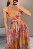 Giselle™ – Floral Maxi Dress with Cut-Out Waist and Tulle Skirt