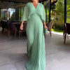 FaldaBelle™ | Waist-Focused Dress with Pleated Batwing Sleeves