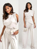 Maria™ | Women's Set with Pleats and Round Neckline