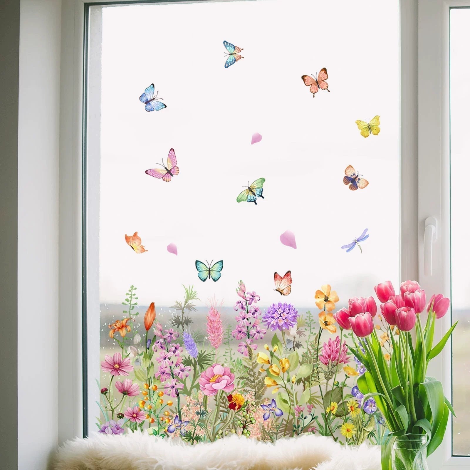 1+1 Free | Colorful Flower Stickers for Your Windows