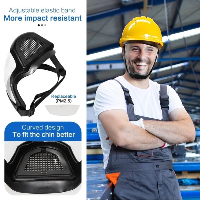 Full Face Protection Large Transparent Face Visor