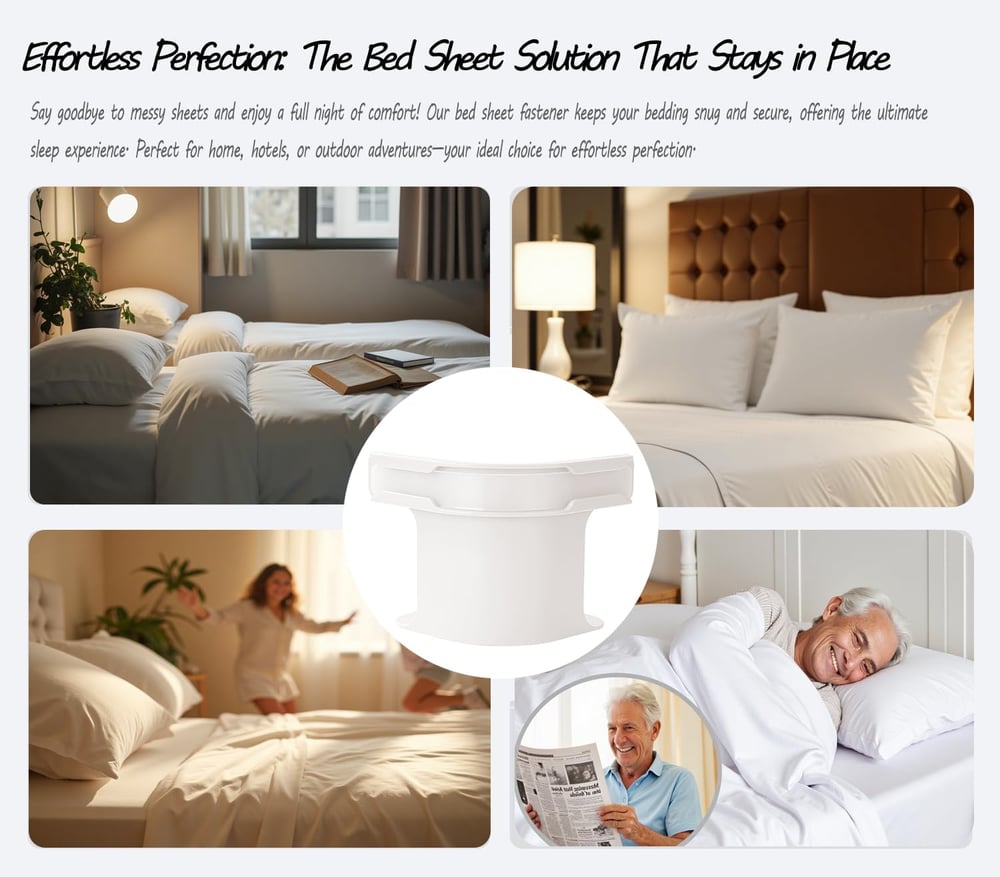 SilverGrip™ – Mattress Sheet Clip Set – secure hold for all mattress sizes