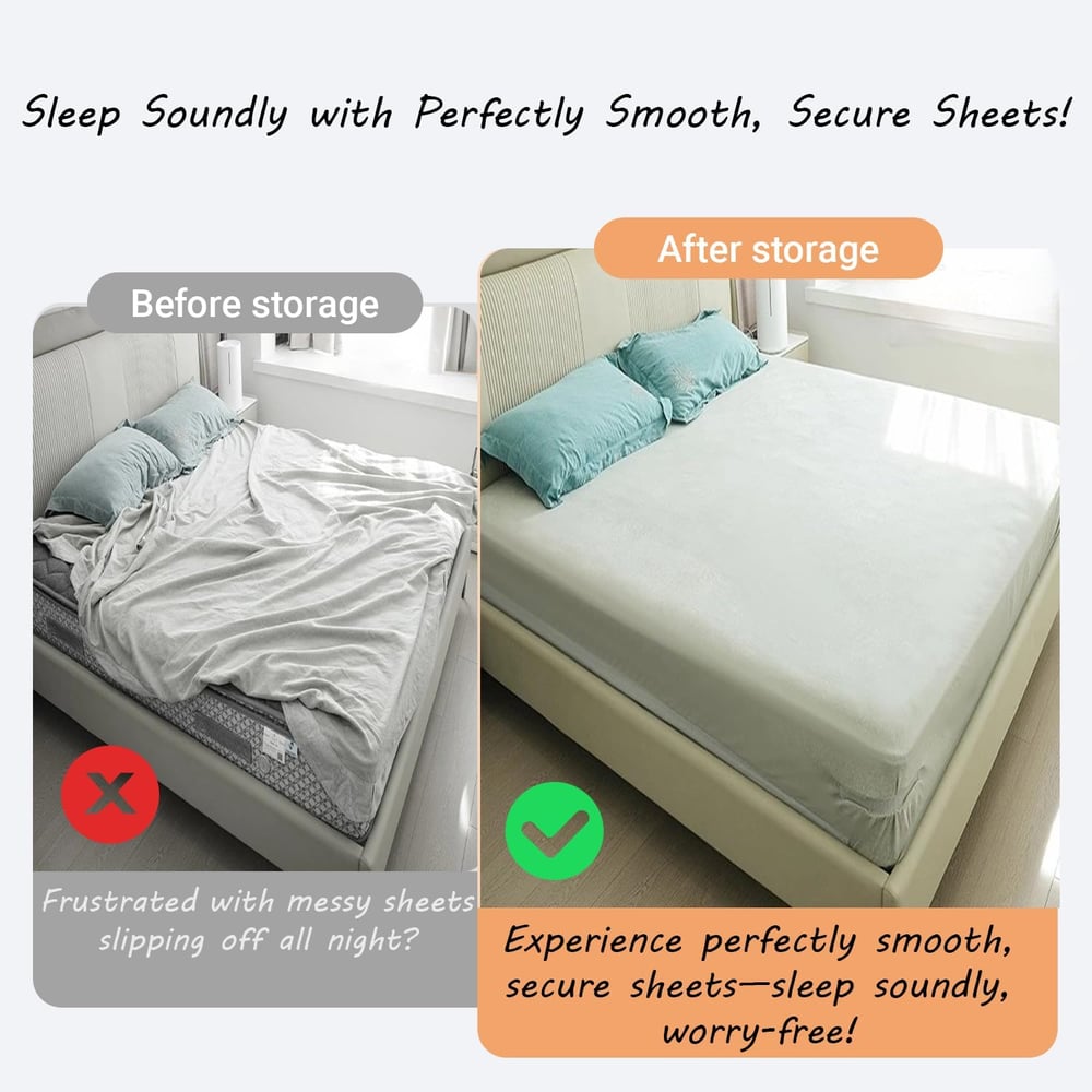 SilverGrip™ – Mattress Sheet Clip Set – secure hold for all mattress sizes