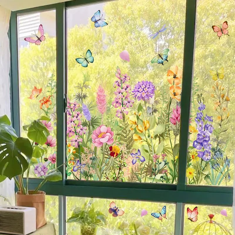 1+1 Free | Colorful Flower Stickers for Your Windows