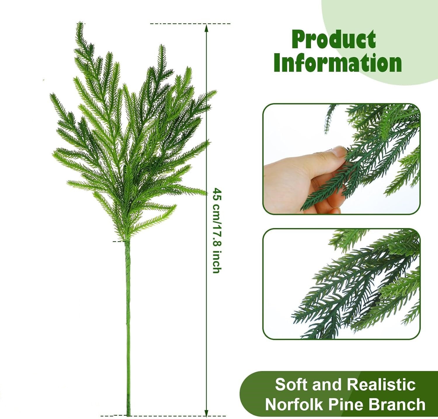 Natural Christmas Greenery Norfolk Pine Branch