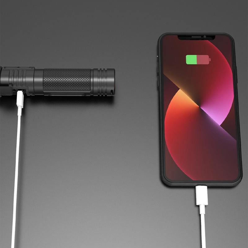 Survival LED Flashlight 2025 – As bright as a lightsaber with power bank function