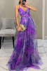 Giselle™ – Floral Maxi Dress with Cut-Out Waist and Tulle Skirt