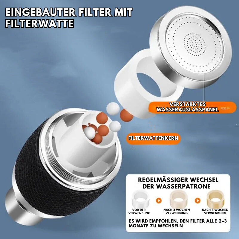 360° Rotatable Splash-proof Faucet Attachment – Easy and Clean Washing