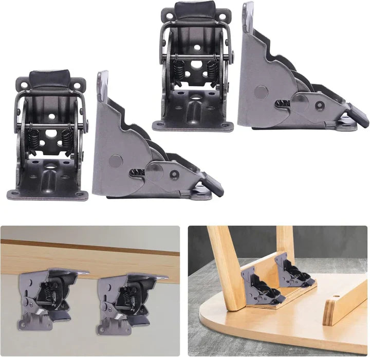 90-Degree Self-Locking Foldable Furniture Fittings made of Steel (x2)