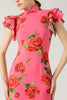 Lenia™ – Modern Dress with High Collar and Flared Sleeves