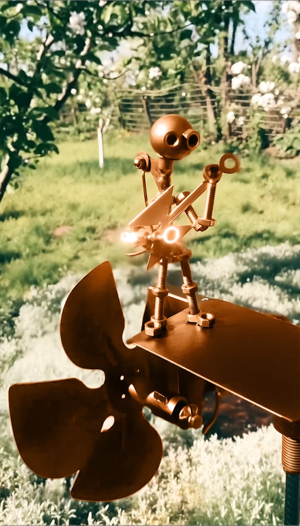 Metal Wind Spinner "Rock Band" – Unique Garden Decoration with Rock’n’Roll Charm