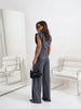 Maria™ | Women's Set with Pleats and Round Neckline