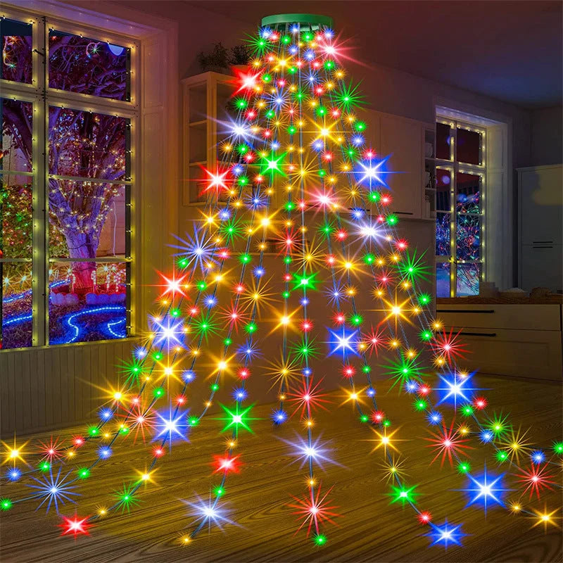 Christmas Tree Waterfall Lights