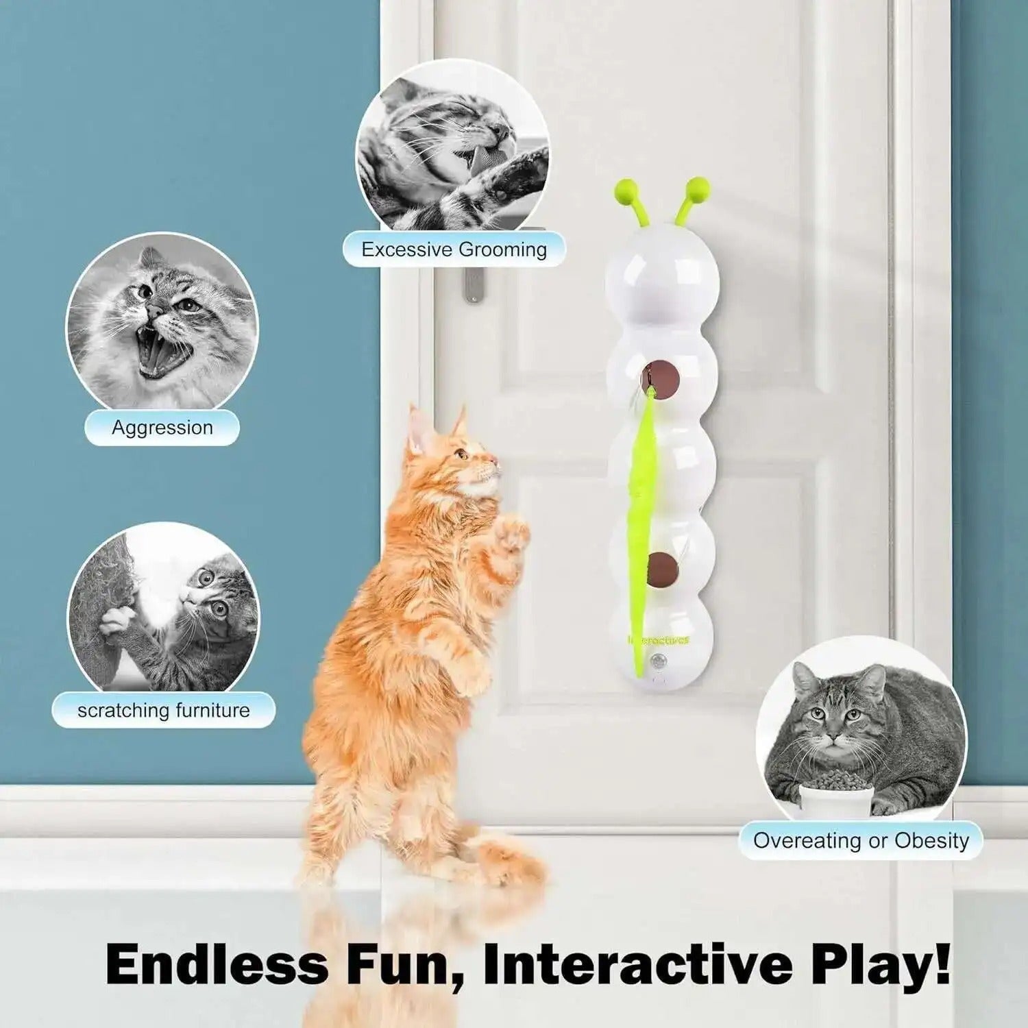 FurrWhirl – Interactive Cat Toy with Worm Motion