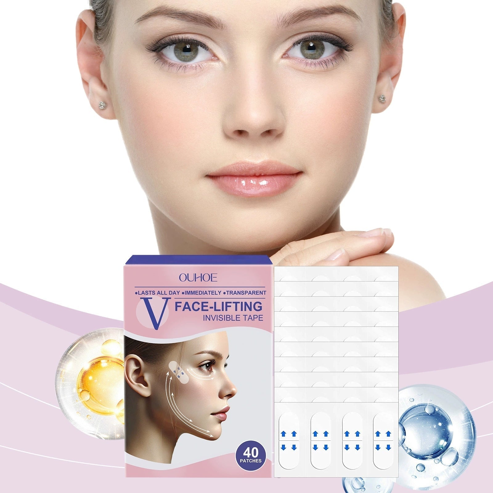 OUHOE™ | V-Face Lift Tape | Face Tightening Invisible Tape (40 pieces)