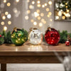 Glass Table Ornaments Christmas Set of 3 — Add Sparkling Magic to Any Table