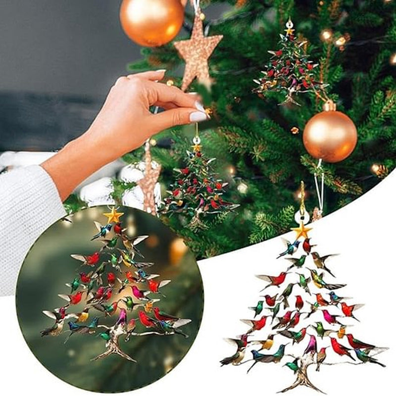 Hummingbird Tree Ornament – Colorful Charm & Warm Holiday Spirit
