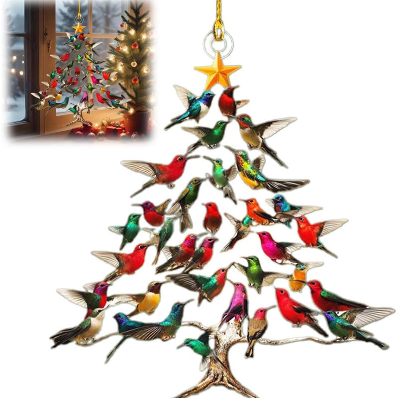 Hummingbird Tree Ornament – Colorful Charm & Warm Holiday Spirit